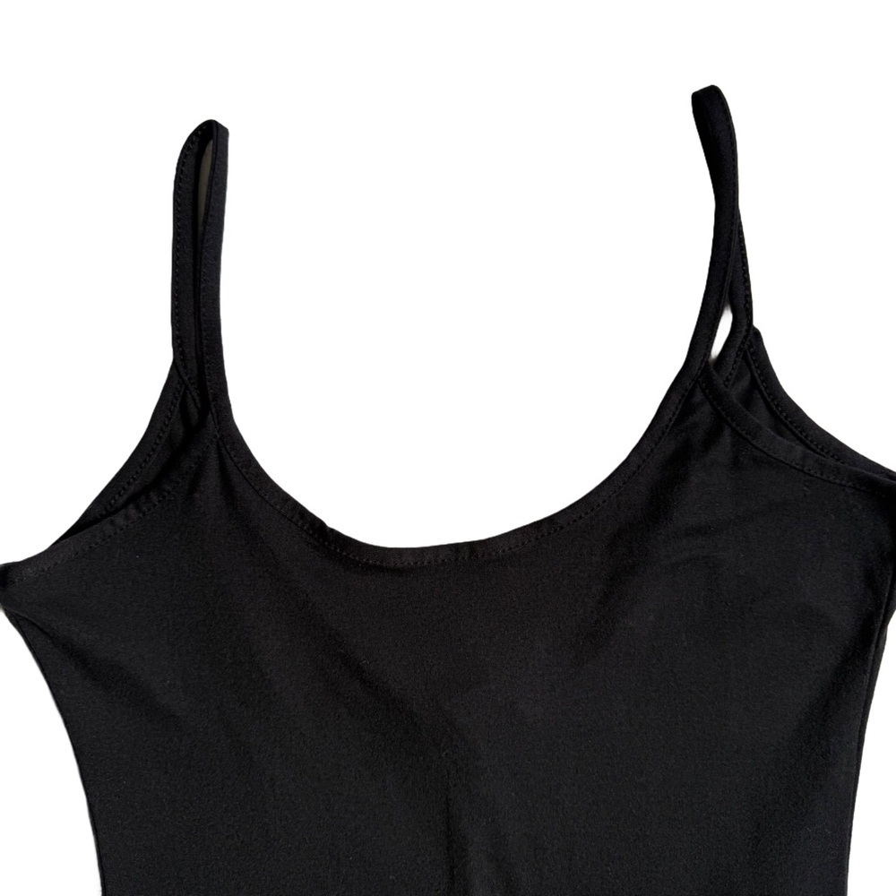 NWOT CAPELLA BLACK BODYCON CAMI JUMPSUIT / ONESIE WITH SCOOP NECK AND LOW BACK - Picture 4 of 10